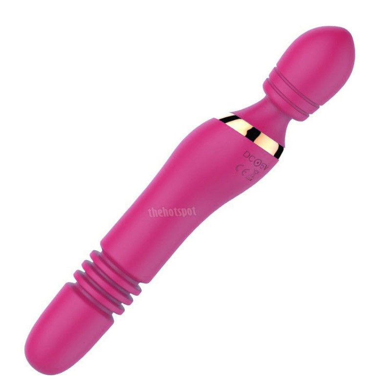 Man Nuo Lucy Thrusting Heating Vibrator - Pink